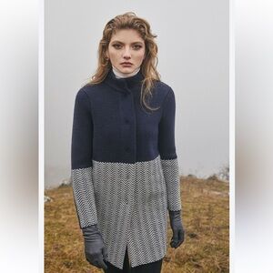 SAOL Herringbone Long Cardigan
Women's Aran Coat Irish Soft
Merino Wool Blend M